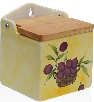 Dcasa Set Saliera E Zuccheriera In Dolomite Con Coperchio In Bambù - Frase, 11x11x11 Cm E 9x9x9 Cm - 5