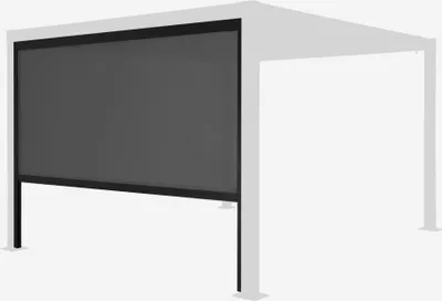 Immagine prodotto di Tenda laterale avvolgibile alluminio e textilene per pergola, 3m, Nero