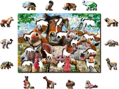 Produktbild von WOODEN CITY Holzpuzzle Bauernhofleben 2in1, 200 Teile ECO