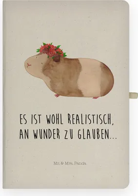 Produktbild von Mr. & Mrs. Panda notizbuch Meerschweinchen Weisheit - Transparent - Geschenk, Notizheft, Motivation, Journal, Spruch, Kladde, Tagebuch, Wunderland, Lustige Sprüche