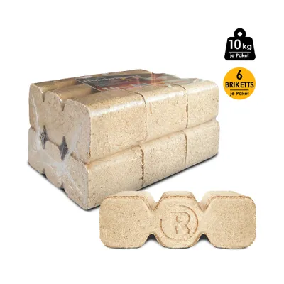Produktbild von Uckermark Holzbriketts - 2 Pakete, 6 Briketts je Paket (20 kg)