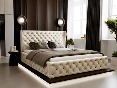 Produktbild von GrainGold Polsterbett Kingston  120x200 cm - Bett 120x200, Polsterbett mit Bettkasten und Lattenrost - Beige (Magic Velvet 2201)