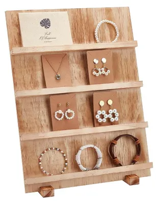 Productafbeelding van Sieradendisplay 4-laags houten standaard - Oorringenhouder - Sieradenhouder - Sieradenstandaard - Retail sieradendisplay - 30 cm lang, 39,7 cm hoog - Sieradenrek