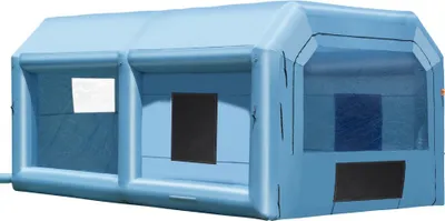 Produktbild von Aufblasbare Lackierkabine für Sprühfarbe - 6,4 x 4,1 x 3 m - Tragbare Spritzkabine mit 1100 W Gebläse und Luftfiltersystem - Ideal für mittelgroße Fahrzeuge