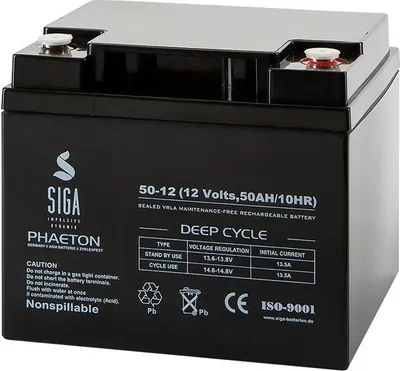 Produktbild von SIGA Phaeton AGM Deep Cycle Akku 50Ah 12V