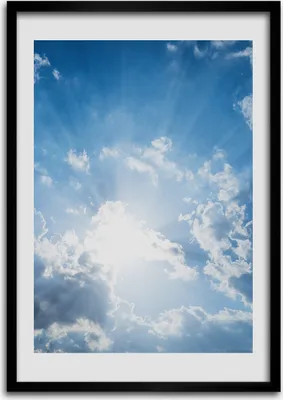 Produktbild von Bild - Bilderrahmen - 50 cm x 70 cm - MDF - Rahmen - Wandkunst Wolken im Himmel