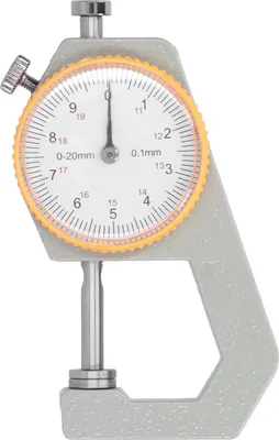 Immagine prodotto di Spessimetro, strumento di misura, quadrante, testa piatta, pelle conciata al vegetale, strumento di misura per il fai da te, 0-20 mm