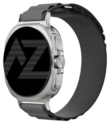 Image de Bracelet en nylon Accezz pour montres connectées Samsung Galaxy Watch Ultra 2 (2026) / Ultra (2024/2025) - Gris foncé