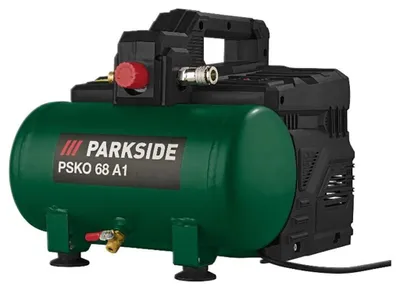 Produktbild von PARKSIDE® Silent-Kompressor »PSKO 68 A1« 550 Watt tragbar regelbar bis 8 bar