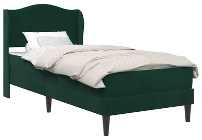 Image de vidaXL Cadre de lit avec tête de lit Vert foncé 100 x 200 cm Velours