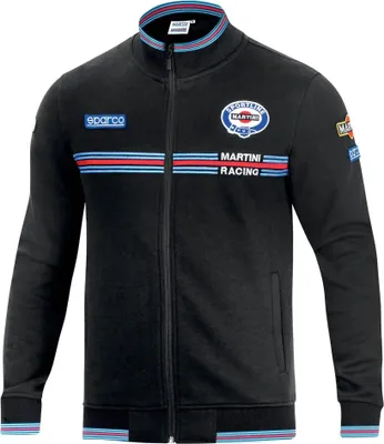 Produktbild von Sparco 01278MRNR Martini Racing Arbeits-Sweatshirt mit durchgehendem Reißverschluss, Schwarz, L