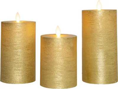 Productafbeelding van Stompkaars-USB wax d7,5 cm goud set van 3 Anna's Collection