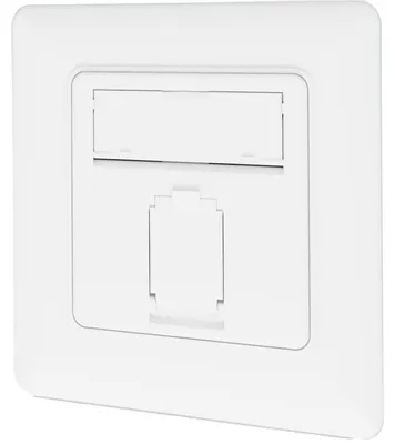Imagen del producto de DIGITUS DN-9010/8-1: Caja empotrable para cableado Cat. 6A, Clase EA, con 1 conector RJ45, color blanco puro