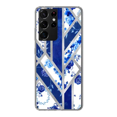 Produktbild von MuchoWow® Handyhülle Schutzhülle Hülle für Samsung Galaxy S21 Ultra Delfter Blau - Design - Luxus Silikon Softcase Handy Hülle - Mobiltelefon