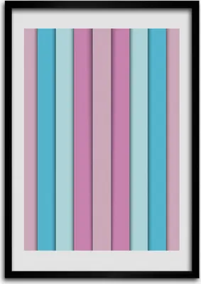 Produktbild von Bild - Bilderrahmen - 50 cm x 70 cm - MDF - Rahmen - Wandkunst Farbige Streifen