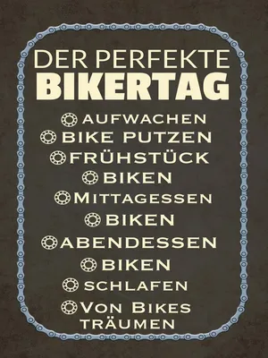 Produktbild von vianmo Holzschild 40x30 cm der perfekte Bikertag Bike