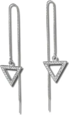 Image de SilberDream Boucles d'oreilles triangle ouvert zircon blanc Boucles d'oreilles argent 925 D2GSO433W