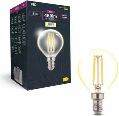 Produktbild von Glühlampe mit LED-Fassung, G45-Kugel, E14, 4 W, 3000 K