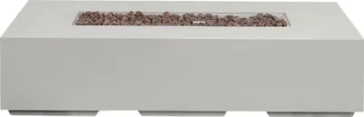 Zdjęcie produktu dla BELIANI Palenisko ogrodowe jasnoszare beton GRC 143 x 71 cm na gaz prostokątne