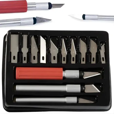 Produktbild von Modellmesser Set + 13 Klingen - Silber für Heimwerker KP39112