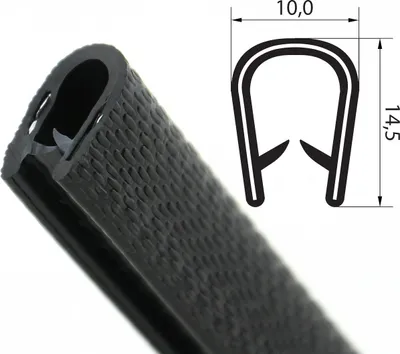 Produktbild von KS1-4S-M Kantenschutzprofil Schwarz-matt Klemmbereich 1-4 mm Maße 14,5x10 mm