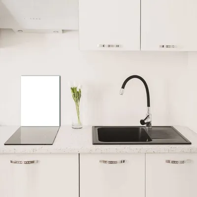 Produktbild von Herdabdeckplatten Glaskeramikkochfeld-Abdeckung Spritzschutz Glas 40x52 Weiß