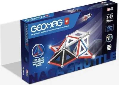 Produktbild von Magnetisches Konstruktionsspielzeug GEOMAG Classic Panels, NASA Shuttle, 70 Teile, Magnetisch, Ab 3 Jahren