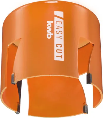 Immagine prodotto di Sega a tazza kwb Ø 80 mm con denti saldati ad alta temperatura e affilati al diamante, rapida evacuazione dei trucioli, punta di centraggio da 6 mm per un impiego universale
