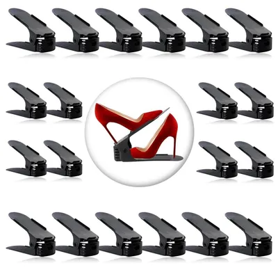 Produktbild von Schuhstapler 20 Stück, Platzsparend, Höhenverstellbar, Rutschfest, Schwarz