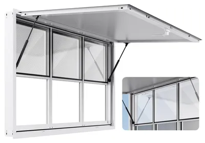Obrázek produktu pro Okno do občerstvení VEVOR (montážní rozměr 1524 x 915 mm) s hliníkovým rámem, okno pro podávání občerstvení v přívěsu s úhlem otevření 85° a 6 posuvnými okny, koncesní okno pro stánky s občerstvením pro dodávky s občerstvením