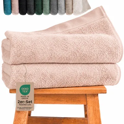 Produktbild von Duschtuch 2er Set Hellrosa 2 Duschtücher 70x140 cm)