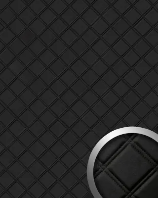 Produktbild von WallFace 15030 ROMBO Design Wand-Paneel Leder Karo 3D Einrichtungs schwarz | 2,60 qm