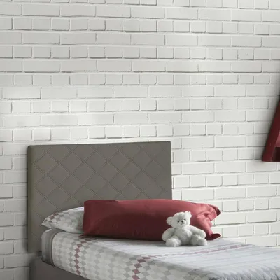 Produktbild von Bettkopfteil Cleziana, Kopfteil aus Kunstleder an der Wand, 100%  Italy, geeignet für Einzelbett, Cm 90x60, Turteltaube