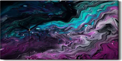 Produktbild von Leinwand Wanduhr Wandkunst Uhr Geräuschlos 60x30 Malerei Abstrakte Kunst - schwarze Hände