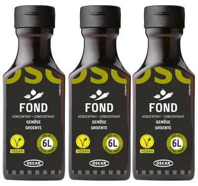 Produktbild von Oscar Gemüse Konzentrat geeignet für Suppen und Soßen 200ml 3er Pack