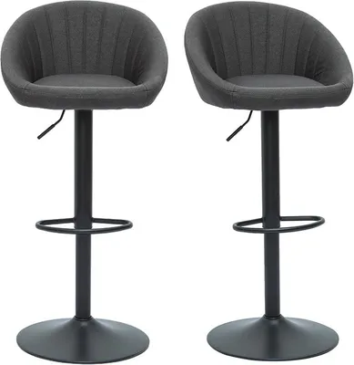 Produktbild von Miliboo - Design-Barhocker verstellbar anthrazitgrau 2er-Set SHERU