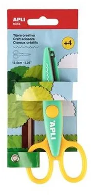 Obrázek produktu pro Nůžky kreativní “Toothed”, zelená-žlutá, vlnky, 13,5 cm, APLI 19999