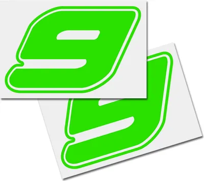 Produktbild von Startnummer Aufkleber 2er Set, Schrift Assen, # 9 grün