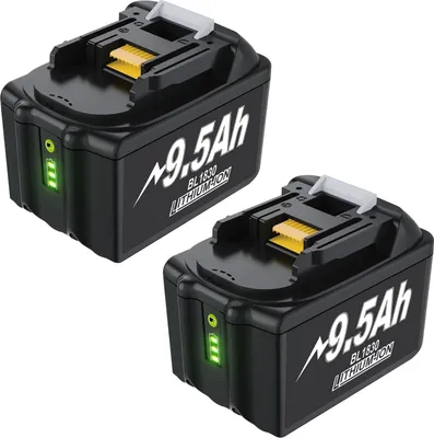 Image de Batterie de rechange compatible pour Makita 18V, Li-Ion 9500 mAh (9,5 Ah), BL1830/BL1860/BL1890, Beige