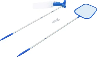 Produktbild von 2-teiliges Poolreinigungsset mit 1,2 m 5-teiliger Aluminiumstange und Laubsammelbeutel für oberirdische Pools