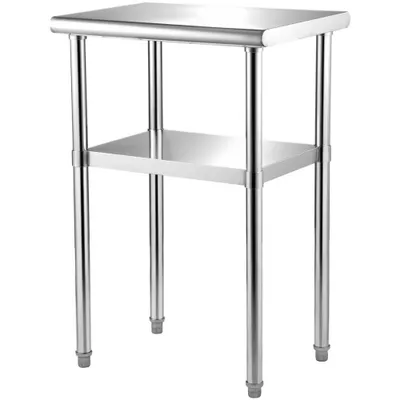 Image de Table professionnelle en acier inoxydable - Table de travail et de démontage à deux niveaux - Gastro 61 x 45,7 x 91,4 cm, 181,4 kg + 91 kg de capacité de charge - Table de cuisine à usage professionnel - Meuble de cuisine pour la préparation et la cuisson