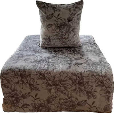 Produktbild von aboutyourhome bettwäsche Flausch Bettwäsche Winter Blumen 135x200 80x80 Fleece, 2tlg. / Grau