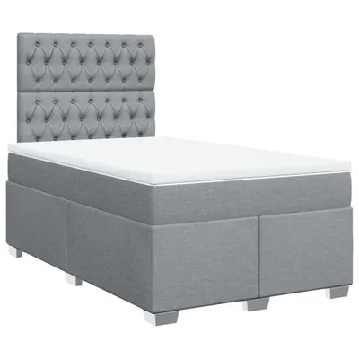 Obrázek produktu pro vidaXL Postel Boxspring s matrací Světle šedá 120x200 cm Látka