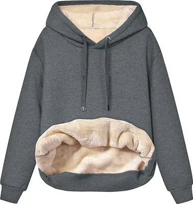Obrázek produktu pro Dámský ležérní zimní svetr s kapucí, teplý, fleece, podšívka Sherpa