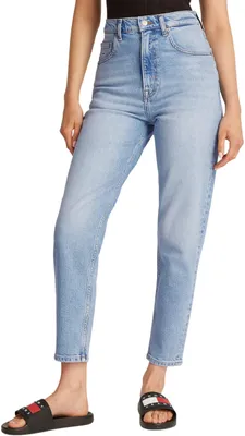 Produktbild von Tommy Jeans Damen Jeans Hose Mom Jean High Waist, Blau (Denim Light), 34W/31L