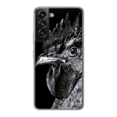 Produktbild von MuchoWow® Handyhülle Schutzhülle Hülle für Samsung Galaxy S22 Hahn - Vogel - Schwarz - Weiß Silikon Softcase Handy Hülle - Mobiltelefonhülle