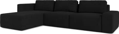 Image de AX LIVING Canapé XXL forme L Arkleton Canapé d'angle noir 360cm - Moderne G