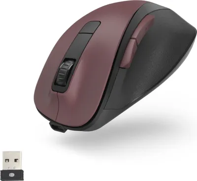 A wireless optical mouse and its USB receiver are shown against a white background.