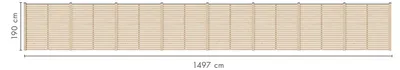 Productafbeelding van Karibu Lamellen schutting, privacy schutting, tuinscherm, natuurlijke uitstraling, 8 elementen, afmetingen 1497 x 186 cm, complete set
