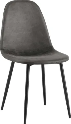 Imagen del producto de Silla de comedor CLP Napier, tapizada con respaldo, color . Material: cuero sintético estilo vintage